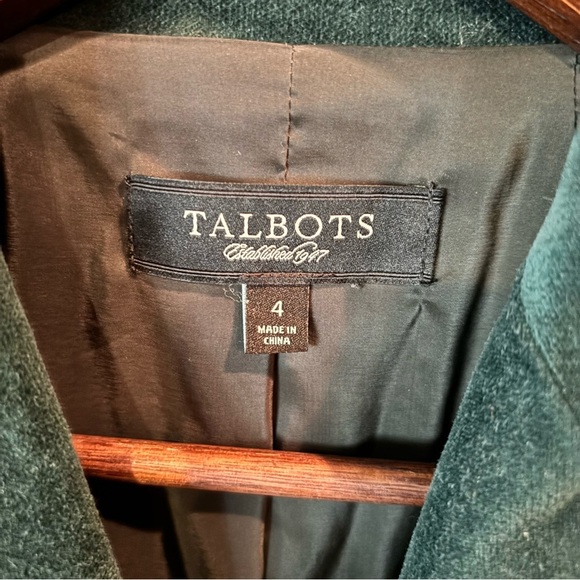 Talbots Velveteen Blazer in Green, size 4, Holidays, Party, Events, Classic - Picture 6 of 10